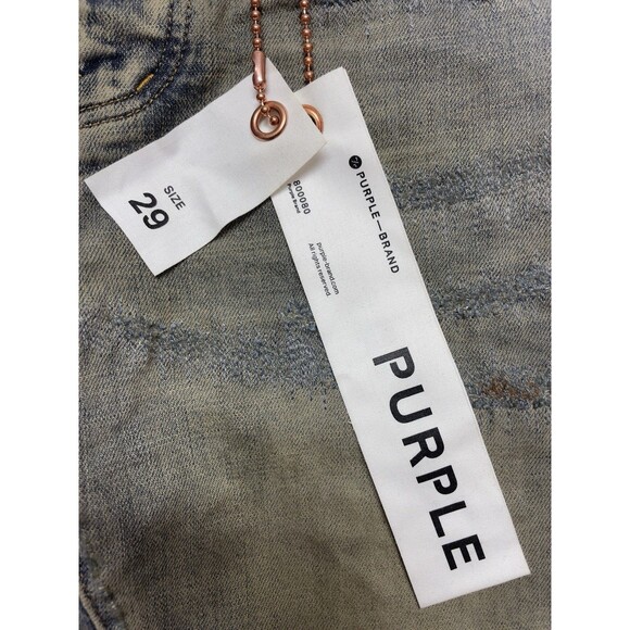 Purple-Brand P001 Slim Fit Indigo Oil Repair Men's Size 29x32 Distressed Jeans - Picture 13 of 15